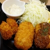 とろーりチキンコロッケ＆カキフライ定食。松乃家