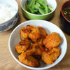 今日の食べ物　朝食に鶏唐揚げ
