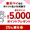 楽天ペイで最大5000ｐプレゼント！マイナポイントで２５％還元の方法は？