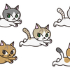 走る子猫たちのイラスト