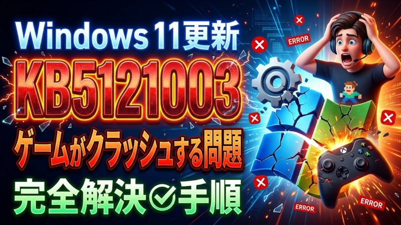 Windows 11更新「KB5121003」でゲームがクラッシュする問題と完全解決手順