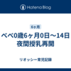 べべ0歳6ヶ月0日〜14日 夜間授乳再開