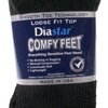 Diastar Comfy Feet Diabetic Socks, Black, 10-13, 3 pack
