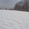 残雪期の雪面にできる模様は　オモシロイ