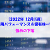 【株式】週間運用パフォーマンス＆保有株一覧（2022.12.2時点） 強めの下落