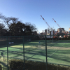 田中邸のお隣でテニス