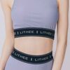 【ホットヨガ用のウェア】【松島 花さん着用】【LITHEE（リジー）】【FIT】メリルハイテンションロゴブラトップ（ブルー）