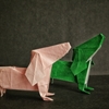 おりがみ：ミニチュアダックスフンド(Origami : Miniature dachshund)