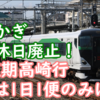 ダイヤ改正 土休日のあかぎ 運転取りやめへ！高崎行きも1日1便に