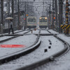 雪の叡電・茶山駅あたり