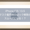 iPhone iOS 13.5 マスク着用時のFace IDロック解除が スムーズになる！？パスコードへのアクセスが速くなるらしい！