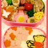 桜見上げるプーさん♫　ディズニーキャラのお弁当☆