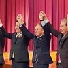 玉城デニー沖縄県知事、共産党の新春の集いに参加。
