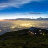 大山の山頂で夕焼けと夜景と星を撮る（part2）