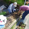 分館前の花植え＆ウォーターアート🄬(*^^*)