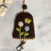 羊毛フェルトのキーケース・お花と蝶々