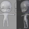 Blender修行(10) デフォルメキャラクター(素体完成)