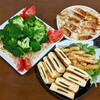 高野豆腐のバター焼きと野菜餃子など