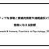 ポジティブな畏敬と脅威的な畏敬が規範違反に対する態度に与える影響（Sawada & Nomura, Frontiers in Psychology, 2020）