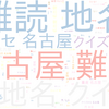 　Twitterキーワード[名古屋の難読地名クイズ]　02/02_17:04から60分のつぶやき雲