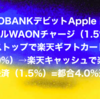 楽天キャッシュ残高を2.5％還元で仕入れて楽天ペイを4.0％還元で利用するお得ルート開通