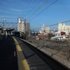 網代駅での列車交換