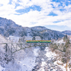 雪の千垣橋梁：立山線