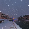 北海道　小樽市　小樽運河　/　フラッシュ利用で夜の運河を撮影