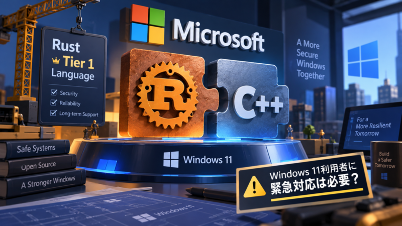 MicrosoftでRustが「Tier 1言語」に、Windows開発基盤でC++と併用へ―Windows 11利用者に緊急対応は必要？