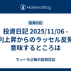 投資日記 2025/11/06 - 金利上昇からのラッセル反発の意味するところは