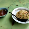 よしの食堂（神奈川県相模原市）の半チャーハン・ニラレバ炒め・焼餃子