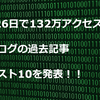 526日で132万アクセスのブログの過去記事ベスト10を発表！！