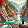 深まりゆく紅葉、静かなる渓谷のひととき