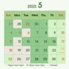 2025年5月の営業予定