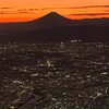 夕焼けの富士山