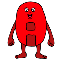 かわいいA型の血液 のイラスト