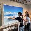ウユニ湖の壁紙額縁取り付け