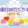 11月27日　お誕生日おめでとうございます！