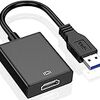 usb hdmi 変換 usb hdmi変換アダプター - [改良型] 5Gbps高速伝送 USB3.0 HDMI 変換 ケーブル 1080p インストールが簡単 使用簡単 USB3.0-HDMIディスプレイアダプタ windows xp/7/8/10対応…