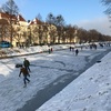 川がスケート場になるミュンヘン