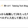 SIerから転職して1年たった今、食べログに入社して感じたこと