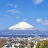 天望足湯から富士山