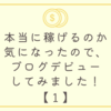 【1】本当に稼げるのか気になったので、ブログデビューしてみました！