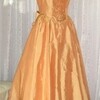 オレンジ＆金の玉虫ドレス