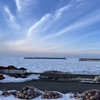 北海道知床の夕映えと流氷（３）