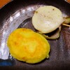 豆尽くし（落花生、枝豆、豆御飯）、いももち、輪切り玉ねぎのチーズ焼き