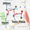 How to get to Marunouchi Line (Shinjuku) from Hilton, Hyatt Regency and Keio Plaza Hotel.