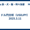 ドル円分析（USDJPY）2025.3.11