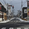 会津若松にて。雪の鶴ヶ城　その1（会津若松市街から鶴ヶ城まで）