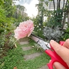 花がらを落とさずキャッチ！　切ったものをそのままつかめる収穫ハサミ